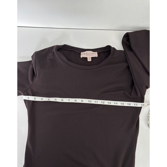 Philosophy Dress M Bodycon Crew Neck Slit Minimalist Quiet Luxury Clean Girl - Picture 6 of 12